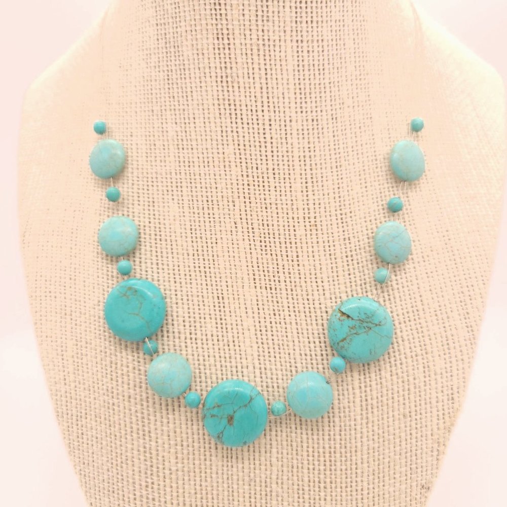 90s Turquoise Illusion Necklace